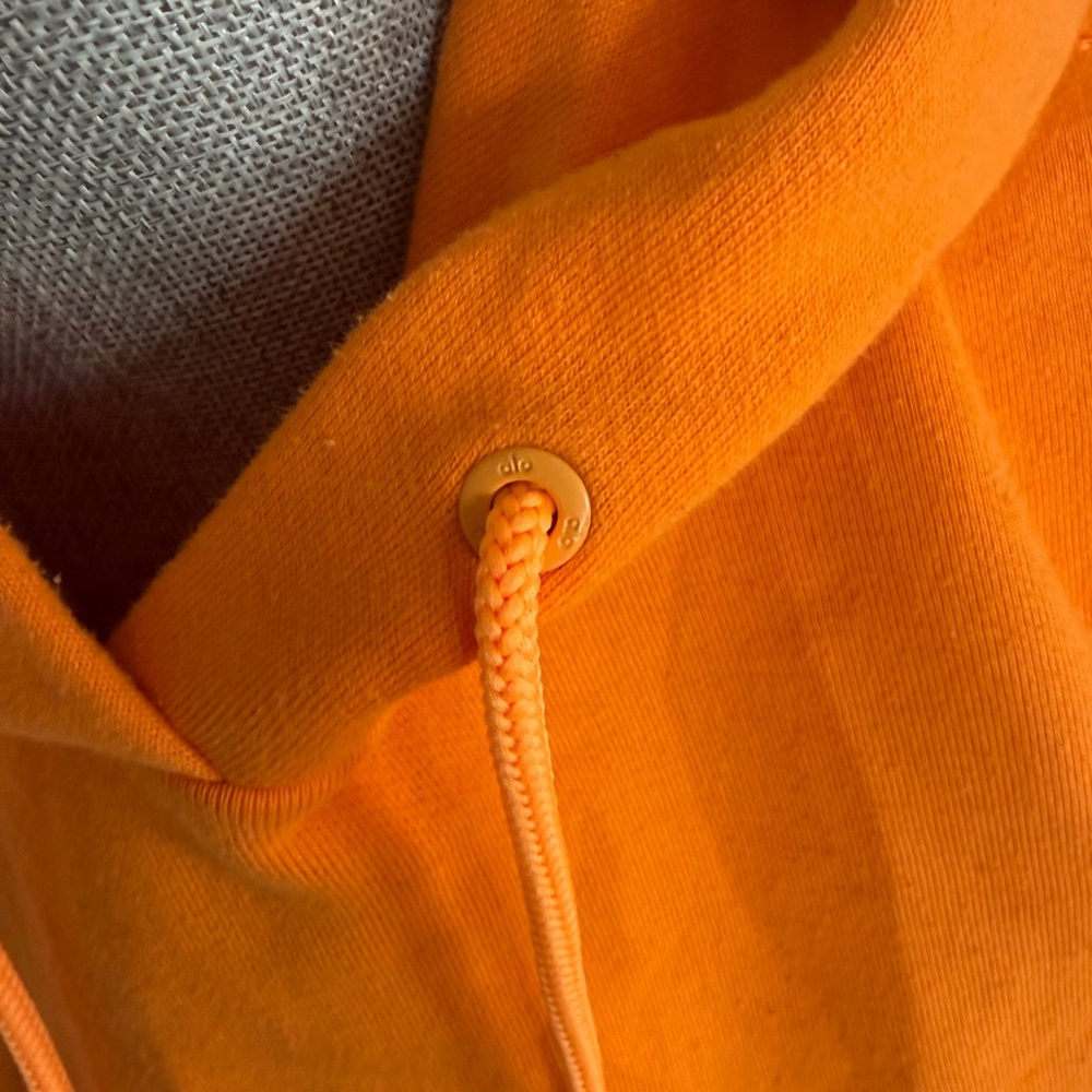 ALO Orange Cropped Hoodie Sweatshirt - Women Sweaters - Picture 2 of 4